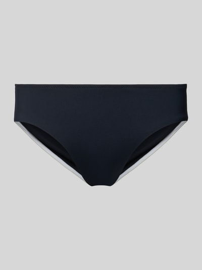 Produktfoto, ciemnogranatowe figi bikini z elastycznym pasem, detal z logo, mieszanka materiałów z dodatkiem streczu, model 'Blanca Beach' od JOOP! Collection