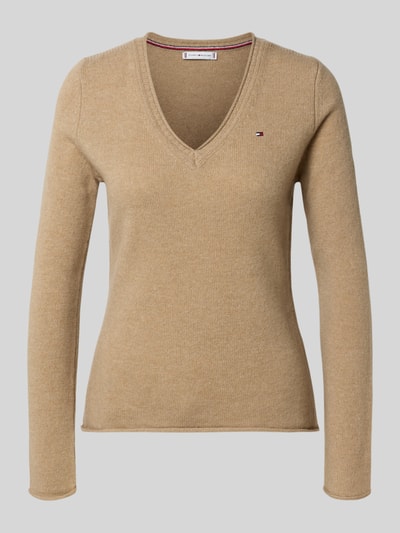 Tommy Hilfiger Slim fit gebreide pullover van zuivere wol  Camel - 2