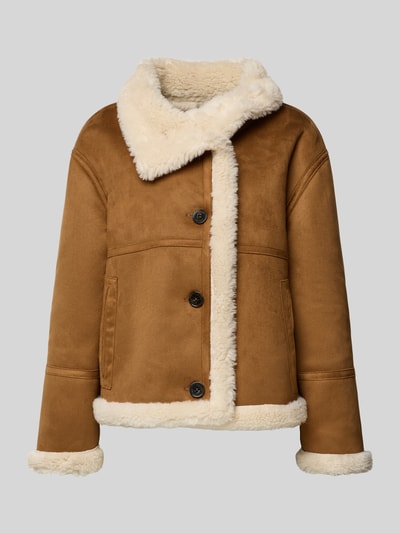 s.Oliver RED LABEL Regular Fit Jacke in Lederoptik mit Stehkragen Camel 2