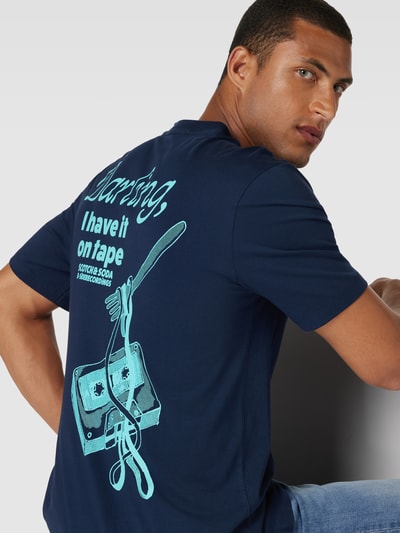Scotch & Soda T-Shirt mit Label-Print Modell 'Cassette' Marine 3