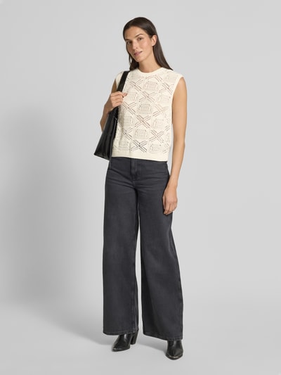 Jake*s Casual Regular Fit Stricktop mit Crochet Offwhite 1