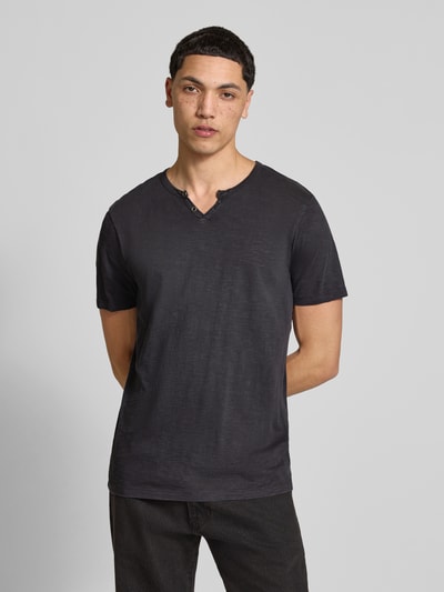 JACK & JONES T-shirt van katoen Model 'SPLIT' Zwart - 4