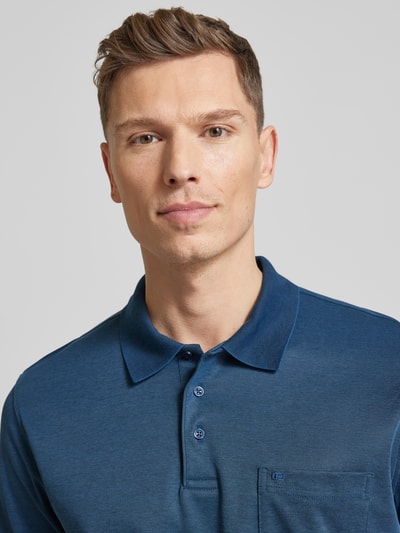 Christian Berg Men Regular fit poloshirt met borstzak Donkerblauw - 3