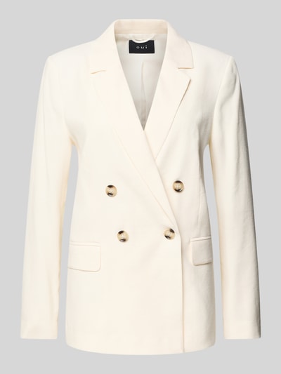 Oui Blazer aus Viskose-Mix mit Pattentaschen und Reverskragen Offwhite 2