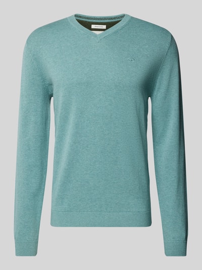 Tom Tailor Regular fit gebreide pullover met V-hals Mintgroen - 2