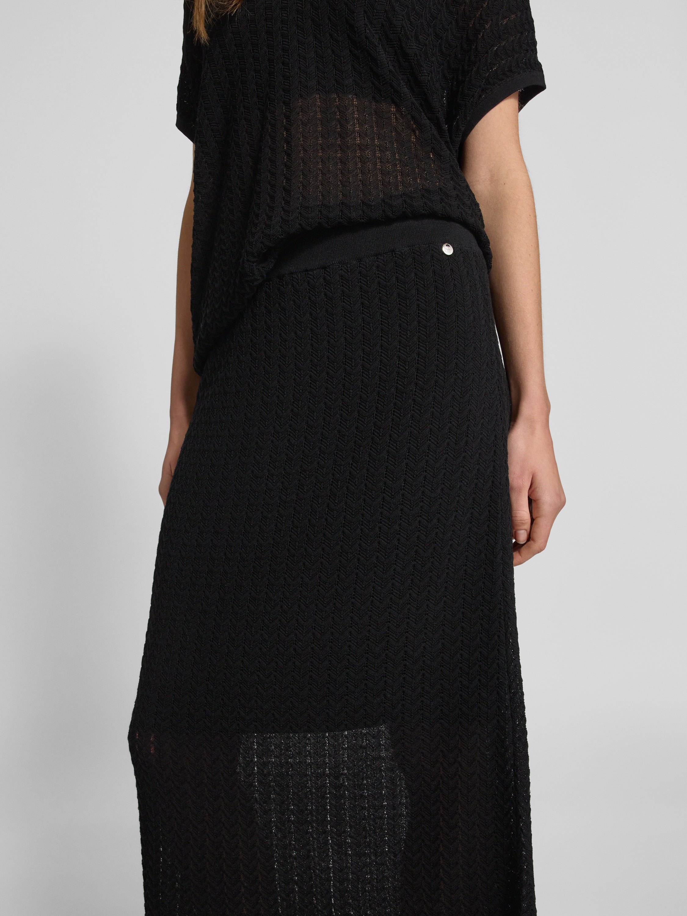 MOS MOSH Strickrock mit elastischem Bund Modell 'Hopi' Black 3