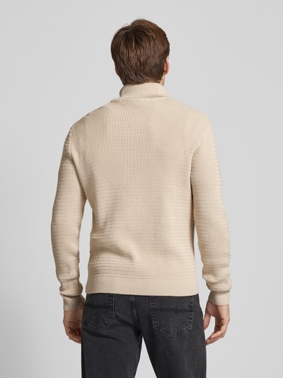 SELECTED HOMME Strickpullover mit Stehkragen Modell 'THEO' Offwhite 5