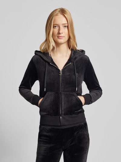 Juicy Couture Sweatjack met capuchon, model 'ROBERTSON - CLASSIC' Zwart - 4