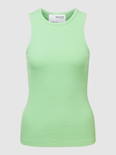 Selected Femme Tanktop in riblook, model 'FANNA' Lichtgroen - 2