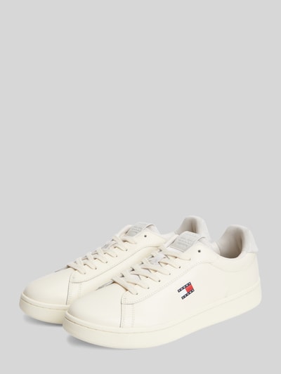 Tommy Jeans Sneakersy z naturalnej skóry z nadrukiem z logo Écru 1