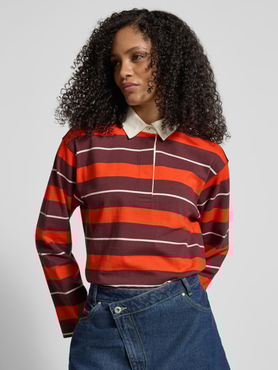 Jake*s Casual Sweatshirt met polokraag Aubergine - 3