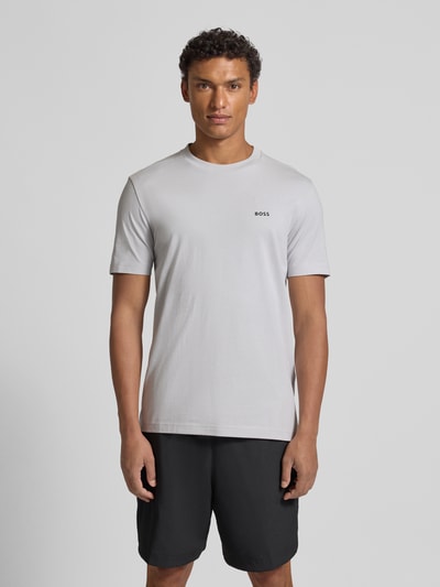 BOSS Green Regular fit T-shirt van katoenmix, model 'TEE' Lichtgrijs - 4