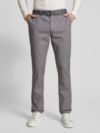 MCNEAL Slim Fit Chino mit Gürtel Silber 4