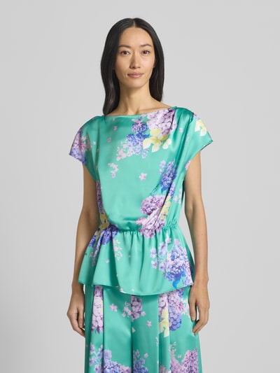 Marc Cain Blusenshirt aus Satin mit tailliertem Schnitt Gruen 4