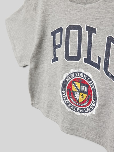 Polo Ralph Lauren Teens Cropped T-Shirt mit Label-Print Mittelgrau Melange 2