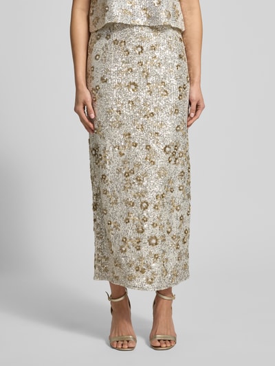 MSCH Copenhagen High Waist Maxirock mit Pailletten Modell 'Magnolia' Silber 4