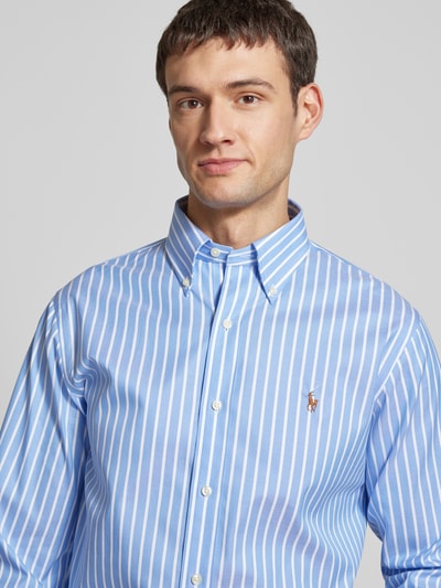 Polo Ralph Lauren Custom Fit Business-Hemd mit Button-Down-Kragen Bleu 3