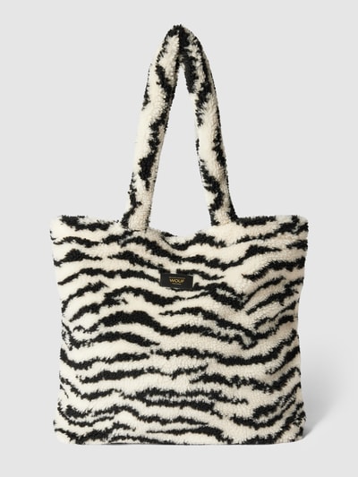 WOUF Shopper met all-over motief, model 'Arctic' Zwart - 2