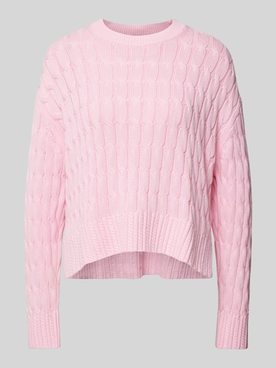 Tommy Hilfiger Strickpullover aus reiner Baumwolle mit Rundhalsausschnitt Pink 2