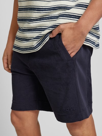 BOSS Orange Shorts aus Frottee mit elastischem Bund Dunkelblau 3