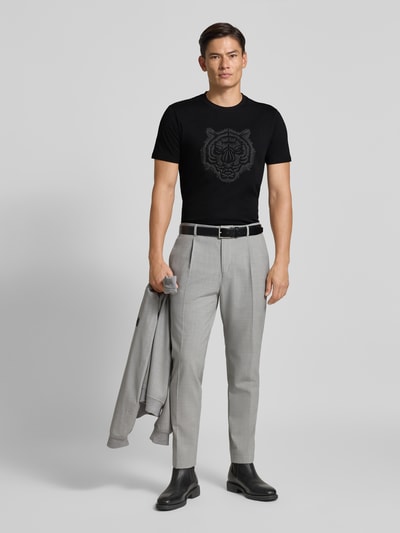 Antony Morato Regular fit T-shirt met dierenprint, model 'Jer' Zwart - 1