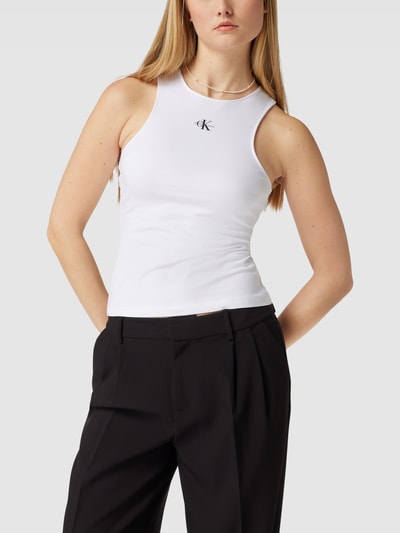 Calvin Klein Jeans Tanktop mit Label-Print Weiss 4