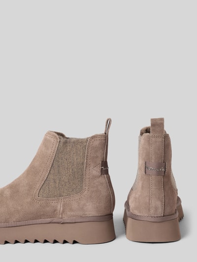 Tamaris Boots aus Rindsnappa mit Profilsohle Taupe 2