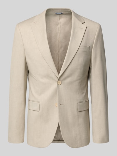 Produktfoto, Slim Fit 2-Knopf-Sakko mit Pattentaschen von MCNEAL in Beige, Leinen-Mix, Reverskragen, glatte Textur, klassische Passform