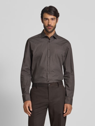 SEIDENSTICKER REGULAR FIT Regular Fit Business-Hemd mit Kentkragen Dunkelbraun 4