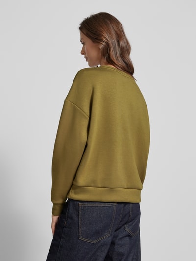 Vila Oversized sweatshirt met deelnaden, model 'SIF' Olijfgroen - 5