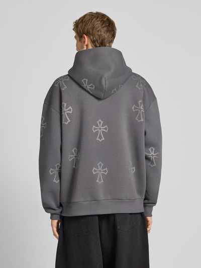 REVIEW Sweatjack met strass-steentjes en capuchon Donkergrijs - 5