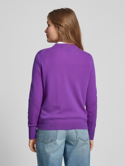 Jake*s Casual Sweter z dzianiny z prążkowanymi wykończeniami Purpurowy 5