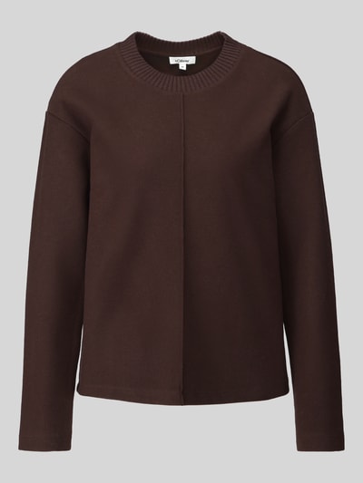 s.Oliver RED LABEL Relaxed Fit Sweatshirt aus Baumwoll-Mix Dunkelbraun 2