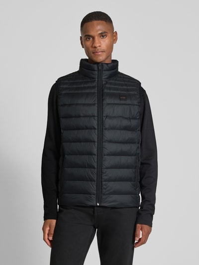 BOSS Orange Slim fit bodywarmer met ritszakken, model 'ODENO2' Zwart - 4