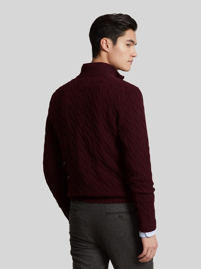 Polo Ralph Lauren Regular Fit Troyer aus Woll-Kaschmir-Mix Bordeaux 5