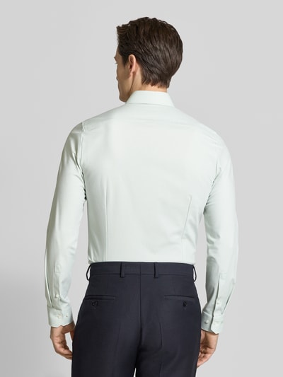 OLYMP No. Six Super Slim Fit Business-Hemd Modern Kent Uni Twill Hellgruen 5