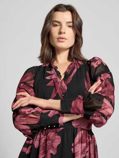 ZABAIONE Knielanges Kleid mit V-Ausschnitt Modell 'Ma44rcella' Black 3