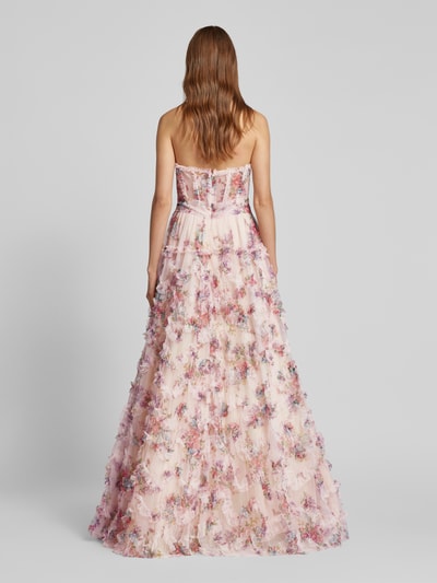 Luxuar Abendkleid mit Rüschen Rosa 5