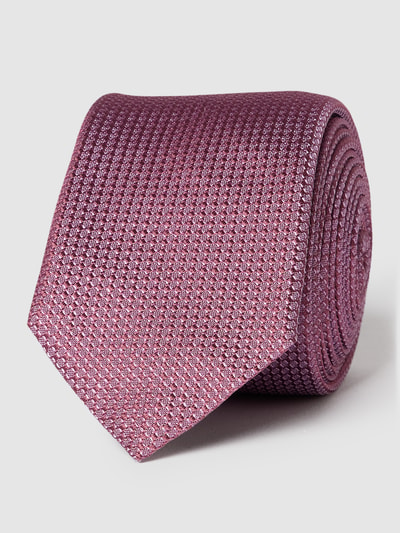 BOSS Slim Fit Stropdas van zijde met all-over motief Fuchsia - 2