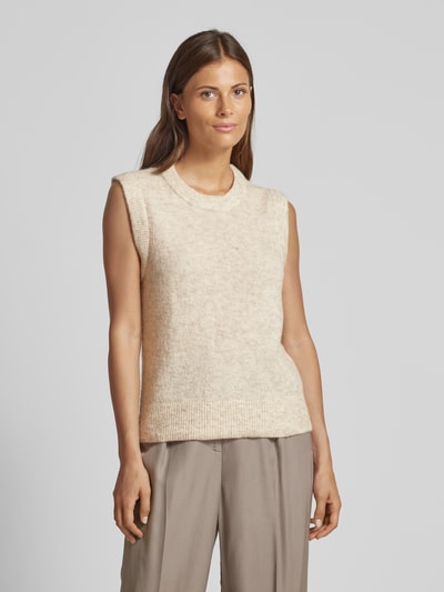 MSCH Copenhagen Gebreide top met ronde hals, model 'Hope' Beige - 4