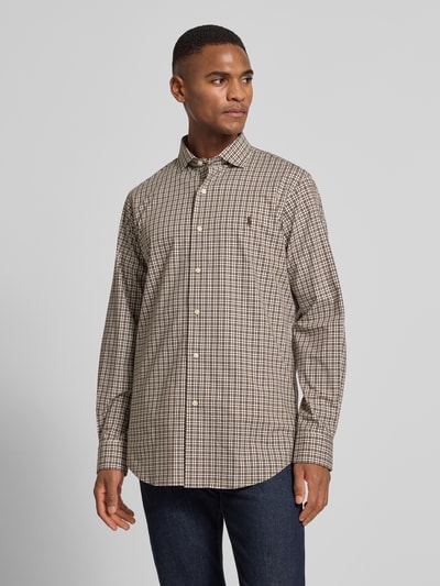Polo Ralph Lauren Custom Fit Freizeithemd mit Kentkragen Mittelbraun 4