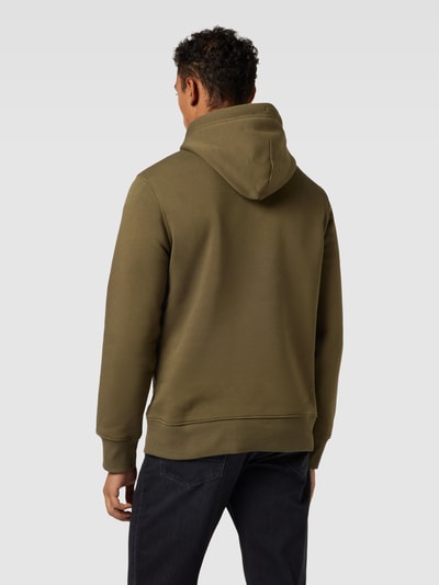 Gant Hoodie met labelstitching, model 'REG SHIELD' Olijfgroen - 5