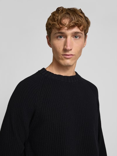 Hugo Blue Regular Fit Strickpullover aus reiner Baumwolle Modell 'SONNEE' Black 3
