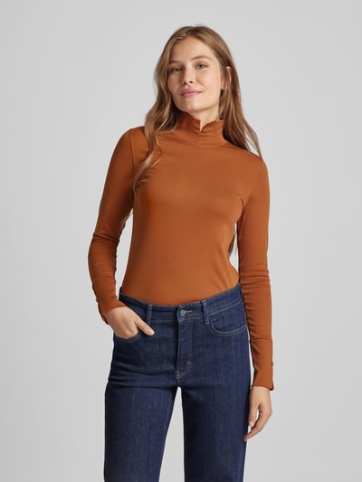 Marc Cain Longsleeve mit Stehkragen Cognac 4