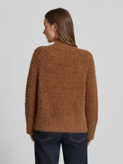 Luisa Cerano Strickpullover mit Stehkragen Camel 5