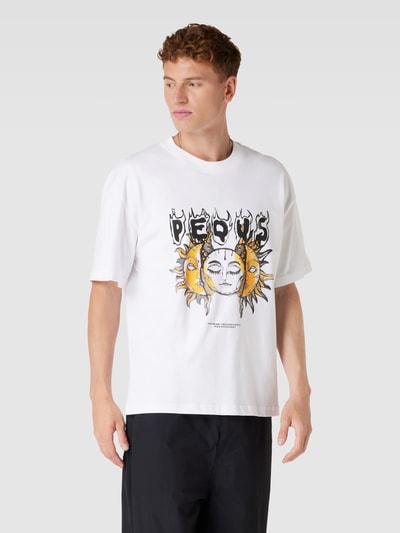 PEQUS T-Shirt mit Motiv-Print Modell 'Face The Sun' Weiss 4