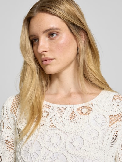 Betty Barclay Strickpullover mit geripptem Rundhalsausschnitt Offwhite 3