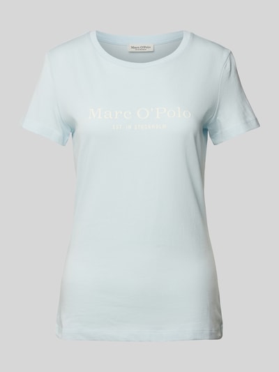 Marc O'Polo T-shirt met labelprint Lichtblauw - 2