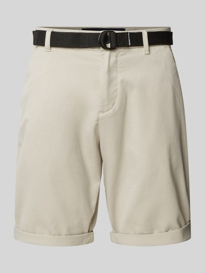 Tom Tailor Denim Regular fit chinoshorts met riem Beige gemêleerd - 2