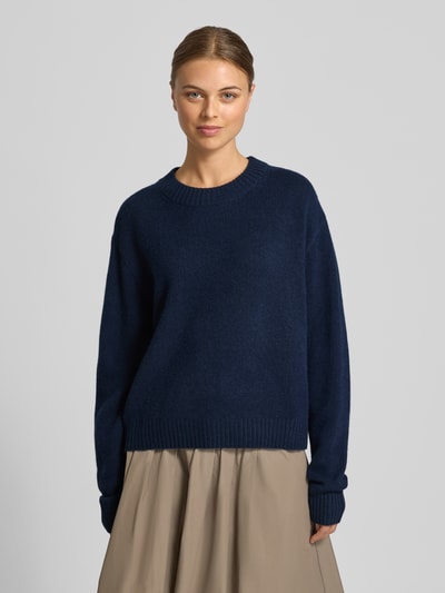 Christian Berg Woman Kaschmirpullover mit gerippten Abschlüssen Dunkelblau 4